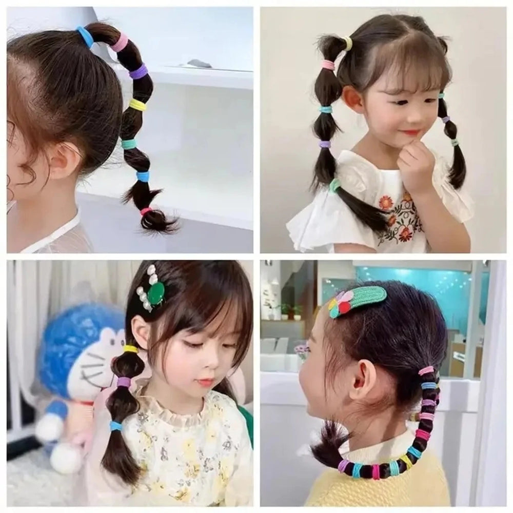 Bag of kids' colourful mini elastic hair bands from the NIYAROQ Ultimate Hair Care Combo